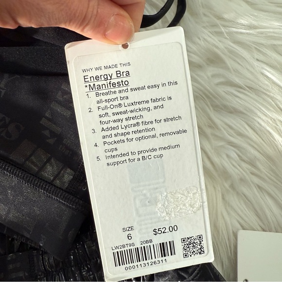 NWT Lululemon Manifesto Foil SET🤍 Hotty Hot LR Short 2.5" sz 8 | Energy Bra sz 6 - Picture 5 of 11